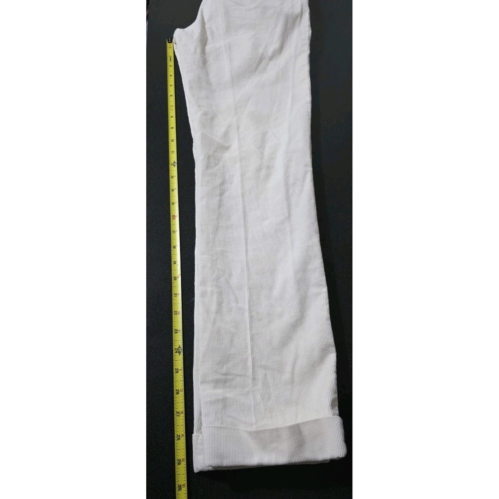 Polo Ralph Lauren Ivory White Corduroy Pants Sz 6 Straight Cuff Leg Low Rise EUC - Picture 7 of 7